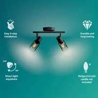 KOHTVALGUSTI PALMS SPOT 2X25W MUST