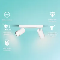 KOHTVALGUSTI KOSIPO SPOT 2X5W IP44 VALGE