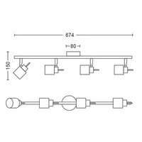 KOHTVALGUSTI MERANTI 4X35W 230V MUST