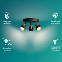 KOHTVALGUSTI CONDUIT SPOT 3X35W ÜMMARGUNE MUST-MESSING