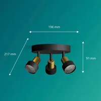 KOHTVALGUSTI CONDUIT SPOT 3X35W ÜMMARGUNE MUST-MESSING