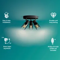 KOHTVALGUSTI PALMS SPOT 3X25W ÜMMARGUNE MUST