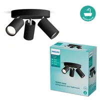 KOHTVALGUSTI KOSIPO SPOT 3X5W IP44 ÜMMARGUNE MUST