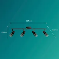 KOHTVALGUSTI PALMS SPOT 4X25W MUST