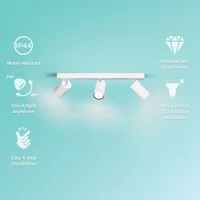 KOHTVALGUSTI KOSIPO SPOT 3X5W IP44 VALGE