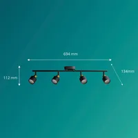 KOHTVALGUSTI NIALL SPOT 4X35W MUST-MESSING