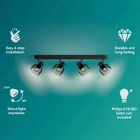 KOHTVALGUSTI SLEET SPOT 4X25W MUST