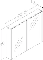 PEEGELKAPP RB BATHROOM 80CM VALGE LÄIKIV