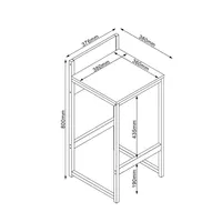 BAARITOOL HANNES 38X38XH80CM, RUSTIK MELAMIIN