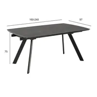 SÖÖGILAUD BLACKBURN 160/240X97XH75CM, MUST