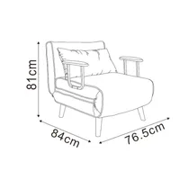 TUGITOOL-VOODI HANNES 76.5X84XH81CM, HALL
