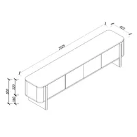 TV LAUD MORBEN 202,5X42XH50CM, TAMMEDEKOORIGA MELAMIIN