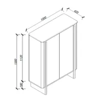KAPP MORBEN 100X42XH130CM, TAMMEDEKOORIGA MELAMIIN