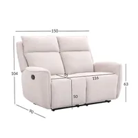 DIIVAN MAREN 2-KOHALINE MANUAALNE RECLINER, BEEŽ