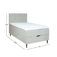 KONTINENTAALVOODI LAARA 90X200CM, TUMEBEEŽ