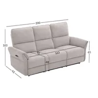 DIIVAN DAMIKA 3-KOHALINE ELEKTRILINE RECLINER, HALL