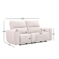DIIVAN MATIAS 3-KOHALINE ELEKTRILINE RECLINER, HELEBEEŽ