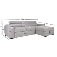 NURGADIIVANVOODI ODELIA PN 252X165XH82/100CM, HALL