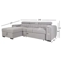 NURGADIIVANVOODI ODELIA VN 252X165XH82/100CM, HALL