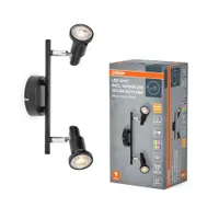 KOHTVALGUSTI OSRAM LED GU10 2X3,4W HÄMARDATAV MUST