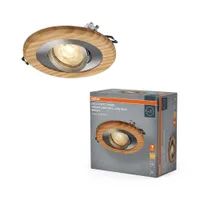 KOHTVALGUSTI LED SÜVISTATAV WOOD GU10 4,5W SATIINNIKKEL