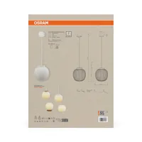 RIPPVALGUSTI OSRAM LANTERN MARBLE E27 KLAASIST