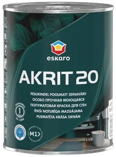 SEINAVÄRV ESKARO AKRIT 20 0,95L VALGE POOLMATT
