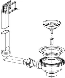 ÄRAVOOLUPESA FRANKE KÖÖGIVALAMULE 3 1/2" VERTIKAALNE ÜLEJOOKS KÄSITSI