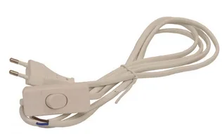 PISTIK+JUHE+LÜLITI 2M 2X0.75MM VALGE