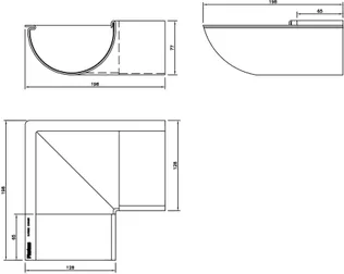 VÄLISNURK 90° RENNILE PLASTMO PRUUN