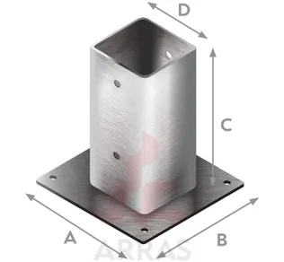 POSTIJALG 100X100 L=150 ALUSPLAADIGA, B TÜÜP