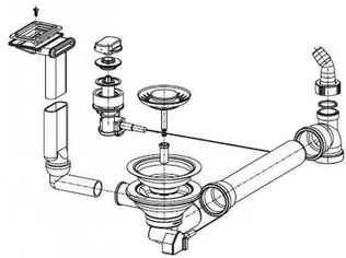 ÄRAVOOLUPESA FRANKE KÖÖGIVALAMULE 3 1/2" HORISONTAALNE ÜLEJOOKS NUPUGA