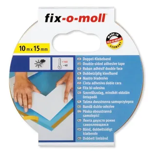 KAHEPOOLNE TEIP FIX-O-MOLL 15MMX10M LÄBIPAISTEV