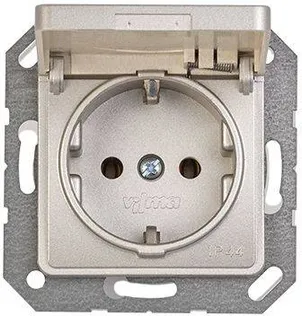 ÜHENE PISTIKUPESA VILMA SL-250 MAANDUSEGA IP44 RAAMITA SHAMPANJA