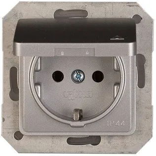 ÜHENE PISTIKUPESA VILMA SL-250 MAANDUSEGA IP44 RAAMITA METALLIK