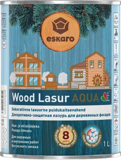 DEKORATIIVNE PUIDUKAITSEVAHEND ESKARO WOOD LASUR AQUA 1L VÄRVITU