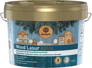 DEKORATIIVNE PUIDUKAITSEVAHEND ESKARO WOOD LASUR AQUA 2,5L VÄRVITU