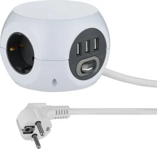 PIKENDUSJUHE ELECTRALINE 1,5M 3PESA 3G1,5MM² LK LÜLITI 3XUSB 