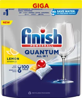 NÕUDEPESUMASINA KAPSLID FINISH POWERBALL QUANTUM LEMON 100TK PAKIS