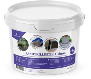 GRANIITKILLUSTIK 2-6 MM HORTICOM 15KG ÄMBRIS