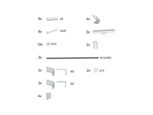 ESIPANEELI PAIGALDAMISE KOMPLEKT RAVAK 10°, BEHAPPY II, CHROME