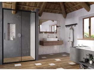 DUŠIUKS RAVAK BLIX SLIM BLSDP2-120, 120X195CM MUST