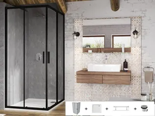 DUŠIKOMPLEKT RAVAK 80X195 CM 5IN1 BLSRV2, SET9 MUST