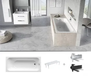 VANN RAVAK CHROME SLIM 150X70CM SETV10 SEGISTIGA, MUST