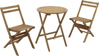 AIAMÖÖBLIKOMPLEKT LAUD JA 2-TOOLI, KOKKUPANDAV PUIT