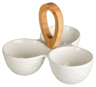 SERVEERIMISNÕU ALTOM DESIGN KÄEPIDEMEGA VALGE/BAMBUS