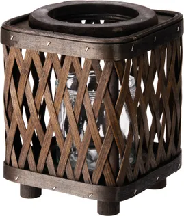 LATERN BAMBUS 14X14CM PRUUN