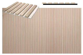 AKUSTILINE SEINAPANEEL 19X300X2600MM VALGE TAMM 0,82M² PAKIS