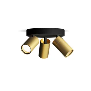 KOHTVALGUSTI KOSIPO SPOT 3X5W IP44 ÜMMARGUNE MUST-MESSING