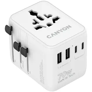 REISIADAPTER CANYON ONTOUR 20 EU/UK/US/AUS 70W VALGE